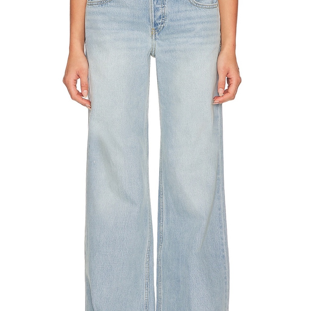 Re/Done mid rise wide leg jeans in size 28